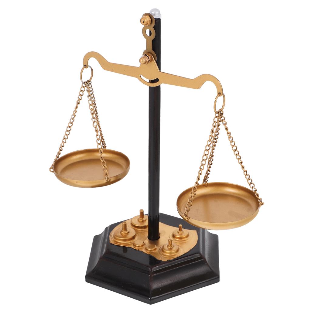 Metal Libra Scale Decor Metal Balance Scale nament Table Decor Home Figurine Statue Retro Miniature Collection Office Scales