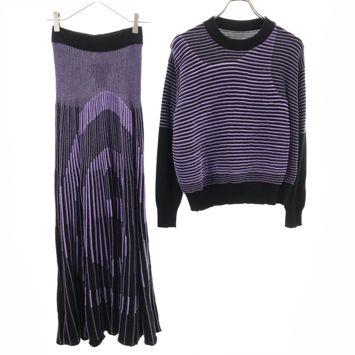 

MM6 Maison Margiela made in Italy Border Pattern Long sleeve knit Setup S Women Used