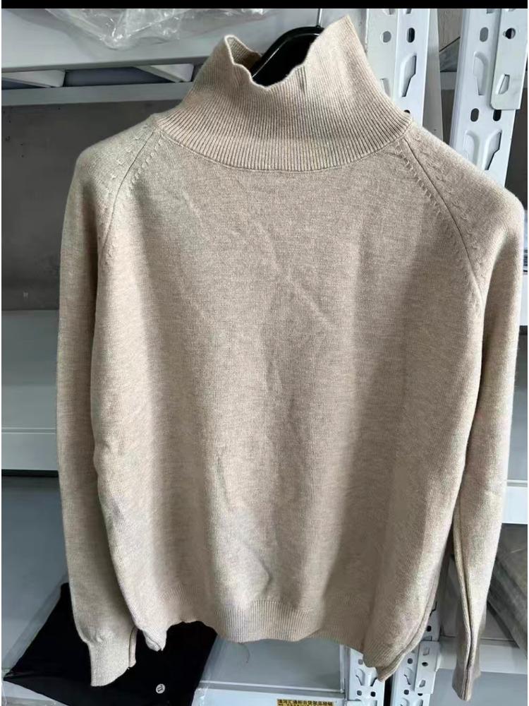 Maglioni da donna, casual, a collo alto, a maniche lunghe, spessi e caldi, alla moda, coreani, con fondo in maglia, maglioni di base