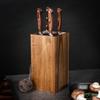 Bloc de rangement à couteaux - navaris - acacia - 24 x 12 x 12 cm - antidérapant - design contemporain