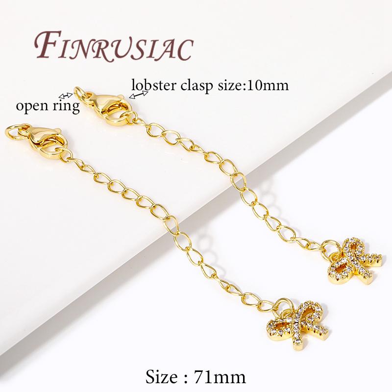 18K Gold Plated Connectors For Jewelry,Extension Extender Tail Chains with Lobster Clasps For Jewelry,DIY Bracelets Accessories