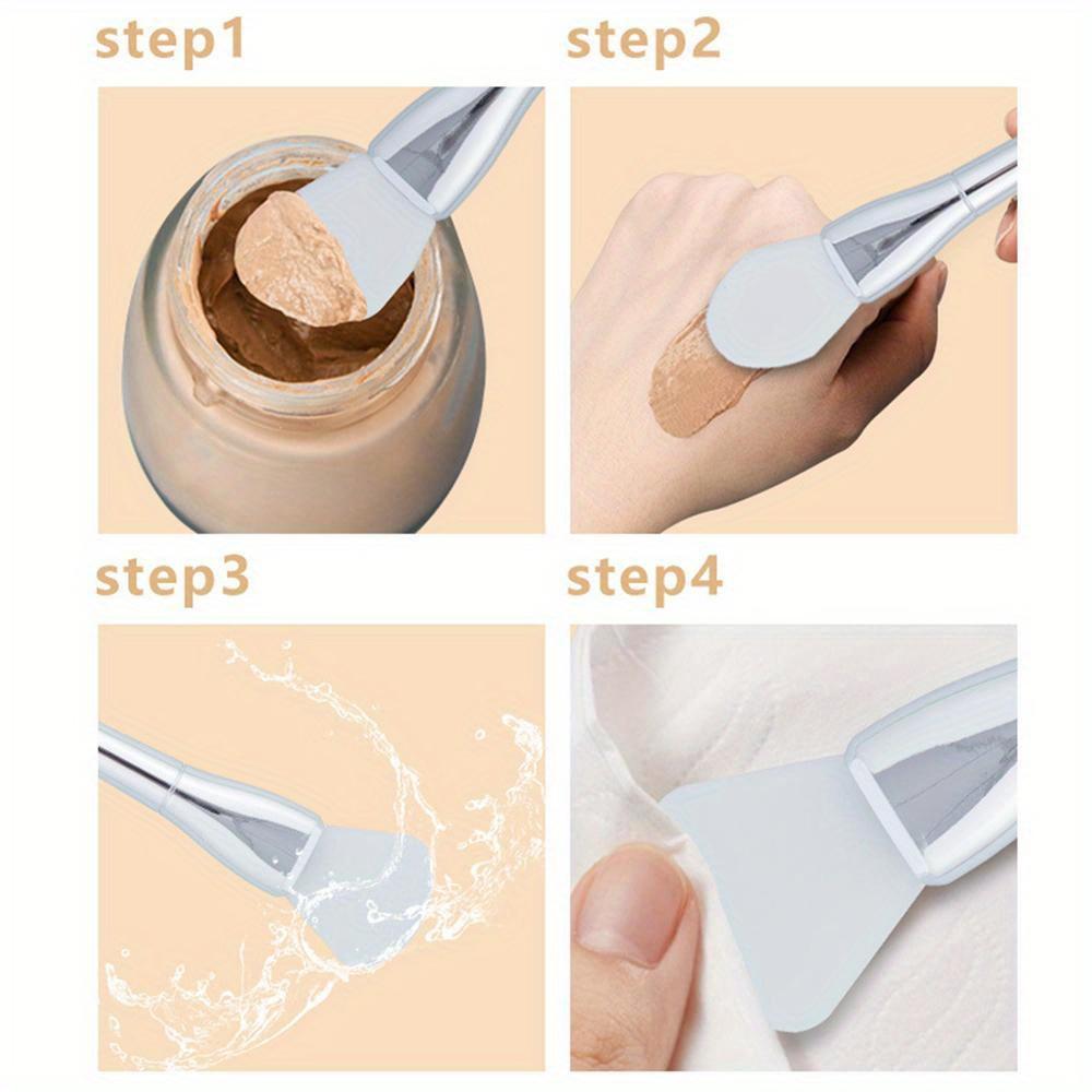 Facial Mask Brush Soft Head with Scraper Integrated Dual-use Mud Film Brush Film Adjusting Beauty Tool Beauty