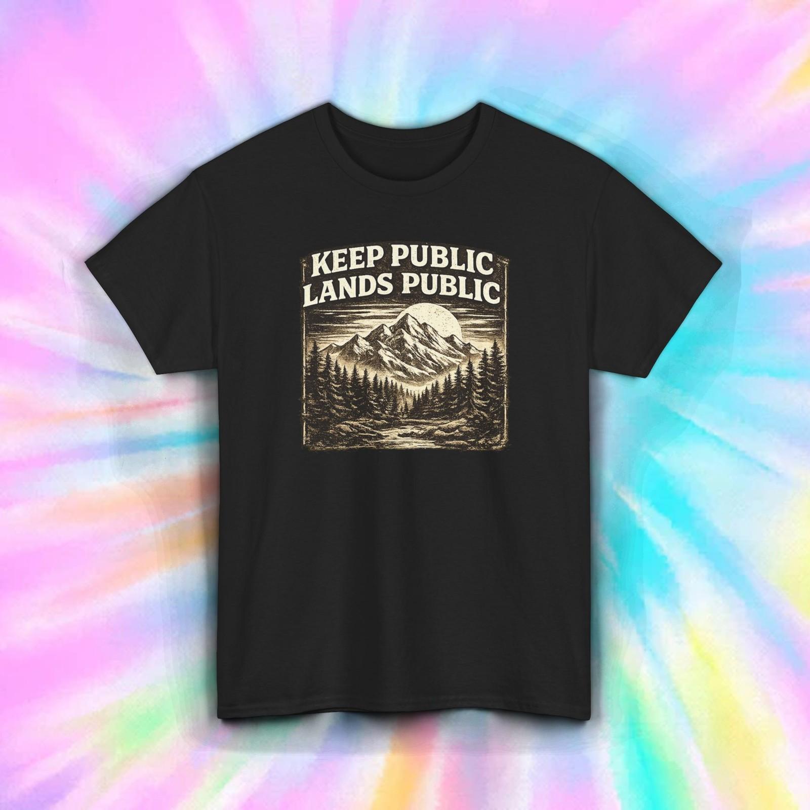 Keep Public Lands Public Vintage Hiking Camping Nature Mountain Tee S-5XL M