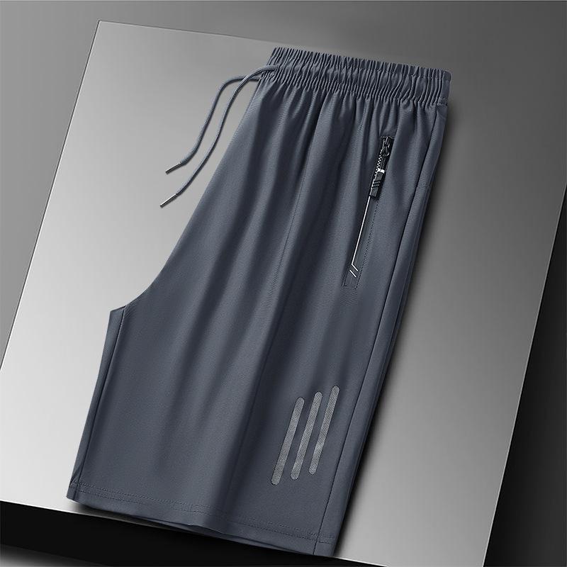 Men's Plus Size Quick-Dry Ice Silk Sports Shorts - Breathable, High Elastic Outdoor Casual Pants