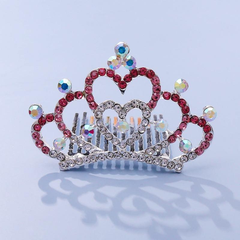 Crown Tiara Children's Princess Rhinestone Crown Hair Comb, Little Girl Birthday Gift Baby Hair Accessories Comb Accessories