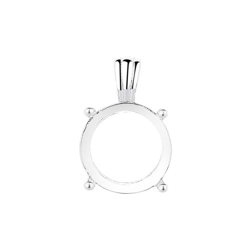 Elegant Pendant Setting for Women's Necklace: DIY Round 6-10mm CZ Cabochon, Imitation 925 Silver.