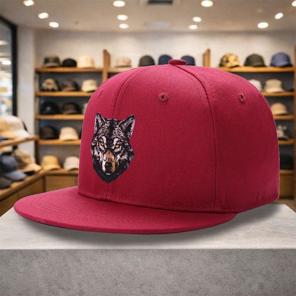 Wolf Head Graphic Baseball Cap Polyester Unisex Hip Hop Fashion Casual Outdoor All Season Flat Brim Hat