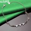 925 Sterling Silver Sweet Heart Side Chain Bracelet - Exquisite Gift Jewelry