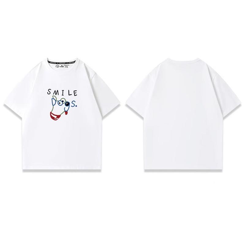 Summer new simple cartoon letter printing design short-sleeved T-shirt women s casual wear loose and versatile top S белый