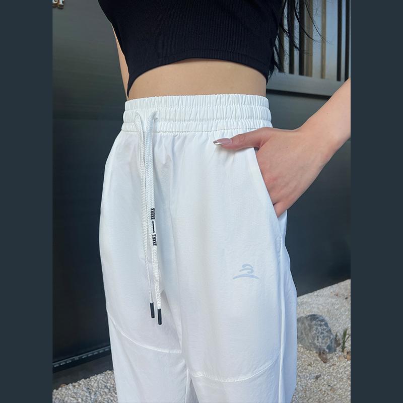 Женские модные повседневные однотонные универсальные спортивные штаны свободного кроя — фото 7