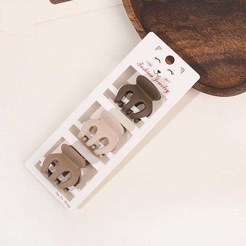 3pcs/set New Morandi Color Hair Claw For Women Flower Hair Clip Lady Small Hairpin Girls hairclip High Ponytail Clip Headdress