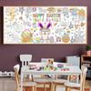 DIY Easter Giant Coloring Poster Cartoon Bunny Doodle Easter Tablecloth Art Craft Gift Jumbo Coloring Banner