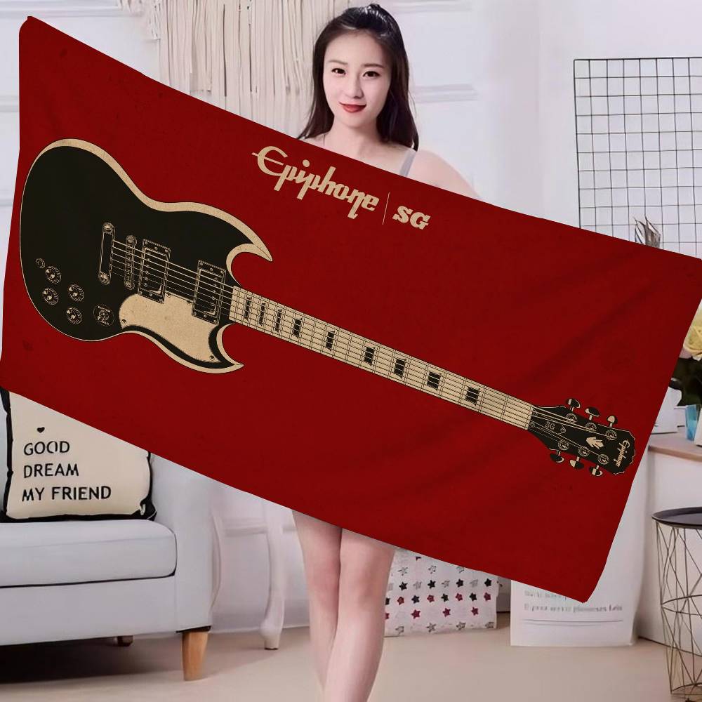 

Gibson Guitar Logo Microfiber Blanket Quick Drying Beach Towels Oversized Printing Super Absorbent Pool Towel Blanket W40*H60(CM)