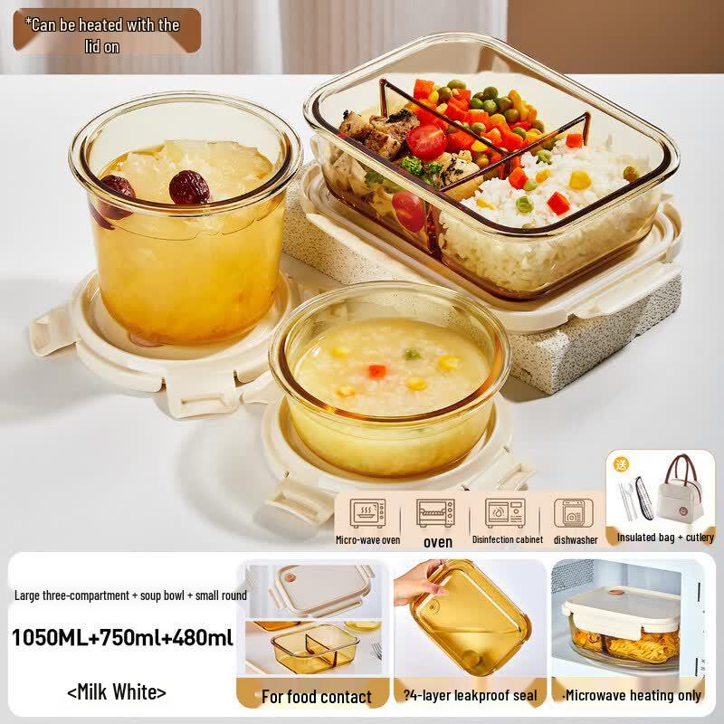 Qiwei Glass Microwaveable Lunch Box