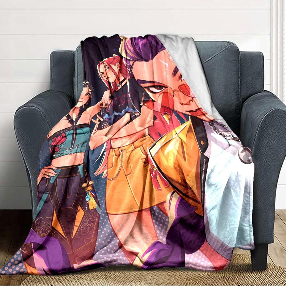 1pc KPop Demon Hunters22 Blanket, Gift, for Men and Women, Soft Blanket, Good for Sofa Bed Couch Travel, Lightweight Flannel Blanket