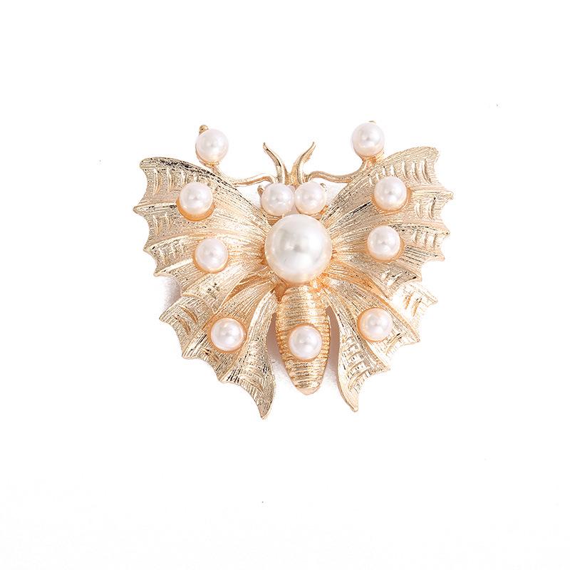 3D Bee & Sunflower Pearl Brooch with Zircon - High-End Niche Design