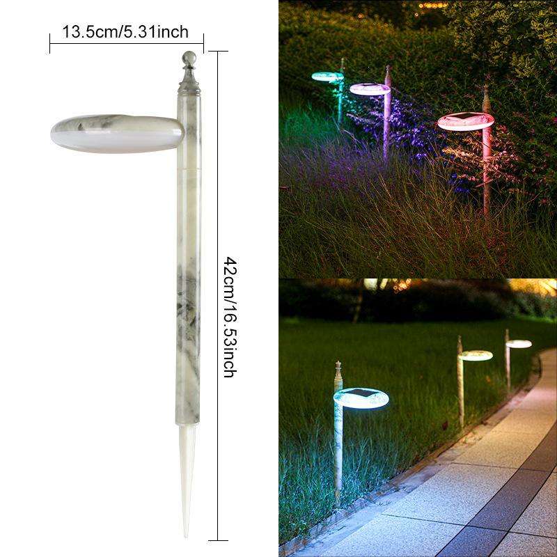 Waterproof Solar Garden Lights for Courtyard and Lawn Decoration Marble-like Disc Lawn Light