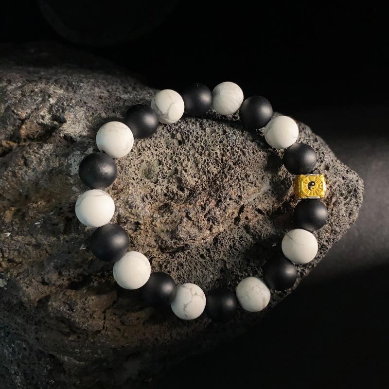 JYL TS Bracelet  Black Square Style Enhances Stability & Protection 10mm beads zomp