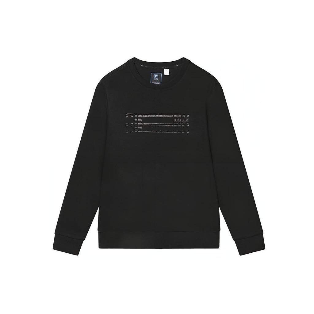 Fila Letter Print Simple Round Neck Long Sleeve Sweatshirt Men Sweatshirt Black F11M312202F-BK