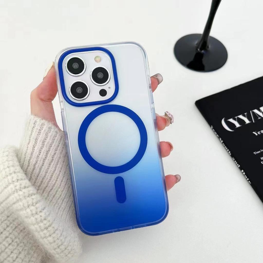 Apple 16pro Handyhülle Magsafe Magnetisches Laden Farbverlauf Blaues Licht 15 Geeignet für IPhone 14 Fallschutzhülle