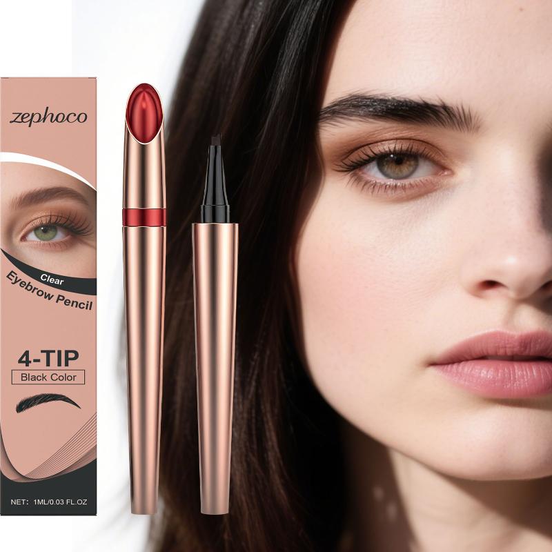 

Quad Tip Black Eyebrow Pencil Daily Eyebrow Styling Waterproof Long-Lasting Fine Line Natural Filling Pigmented Eyebrows one size