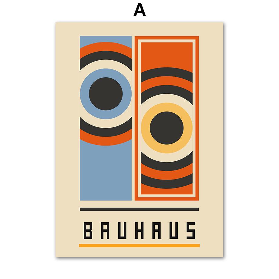 Bauhaus Color Block Geometric Figure Abstract Wall Art Posters & Prints Canvas Painting Hotel Bar Pictures For Living Room Decor