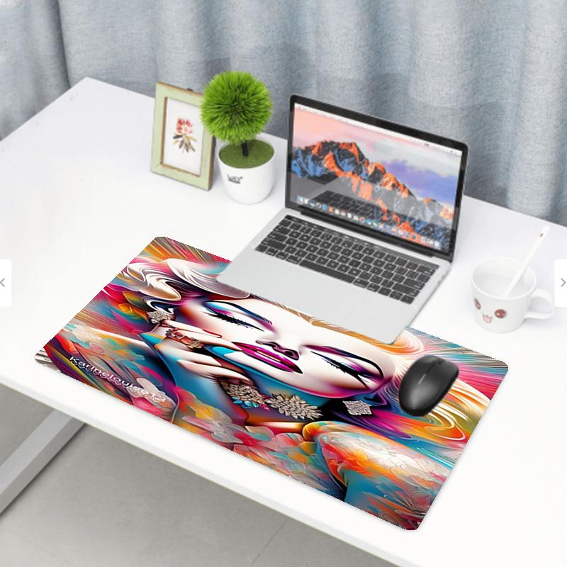 Marilyn Monroe Print Mouse Pad, Anti‑Slip Desktop Keyboard Mat, for PC Laptop Gaming Working Daily Use, Cool Festival Surprise Gift