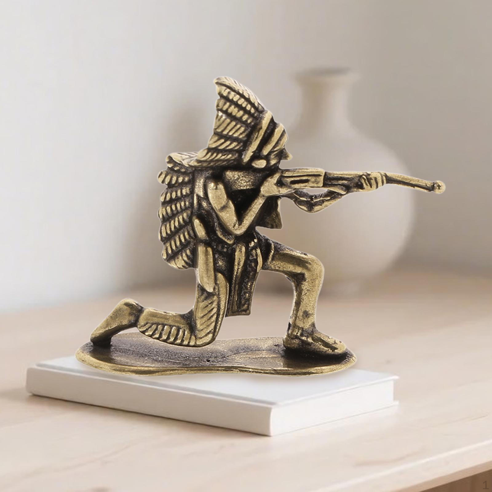 

Индийская статуэтка Скульптура Ремесло Декор Латунная статуя Настольное украшение для витрины Спальни Рабочего стола B