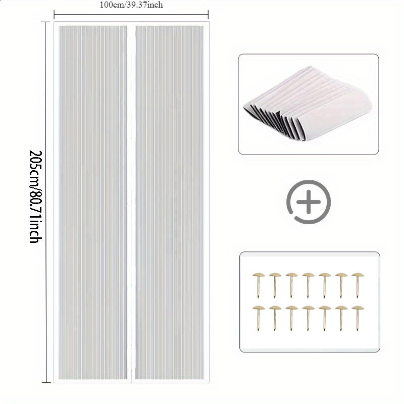 Magnetic Screen Door Curtain Self Closing Anti-mosquito Windproof Mosquito Net Air-Conditioning Partition Curtain