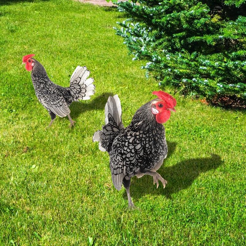 Chicken Garden Stakes Acrylic Yard Signs Outdoor Sculpture Statue Potted Plant Ornaments Garden Insert Yard Lawn Decor