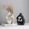 2-piece Set of Ceramic Vases, Hollowed Out Twisted Art Vases, Living Room Flower Arrangement, Room Aesthetic Decoration
