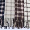 Scarf cold-resistant and warm high-end long tassel plaid shawl versatile student scarf