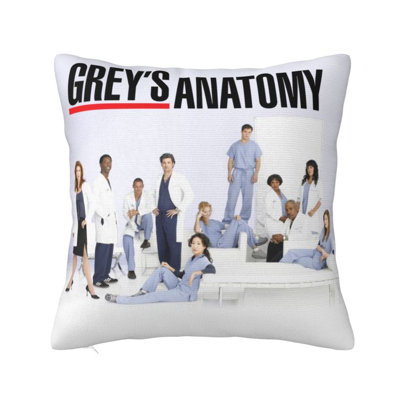 Custom Greys Anatomy Cartoon Collage Nordic Pillow Cover Decoration Car Cushion