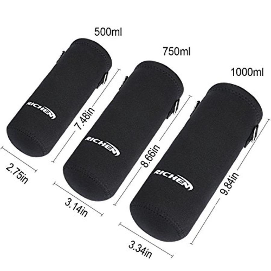 Borsa porta borraccia in neoprene con tracolla regolabile, custodia isolata per bottiglie in acciaio inossidabile, vetro, plastica, in B