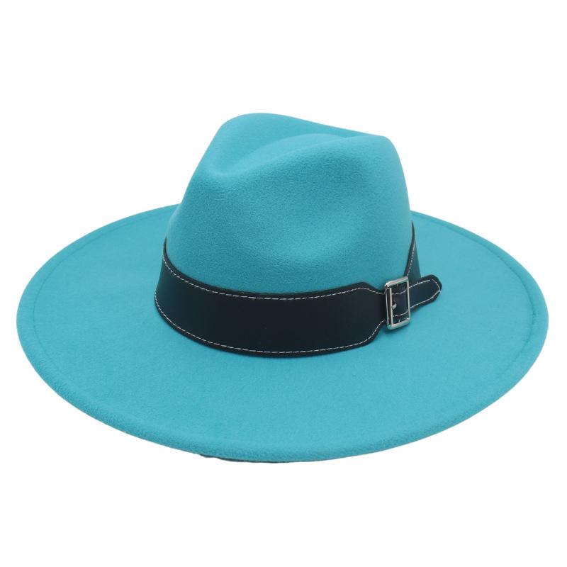 New Black Belt, Large Brim, High-End Clothing With Wholesale Men'S And Women'S Felt Woolen Top Hats