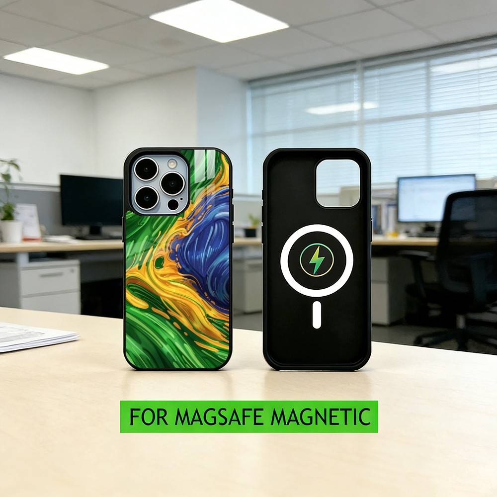 B-Brazil Brazilian Flag Phone Case For iPhone17,16,15,14,13,12,11 Plus,Pro Magnetic For Magsafe Wireless Charging