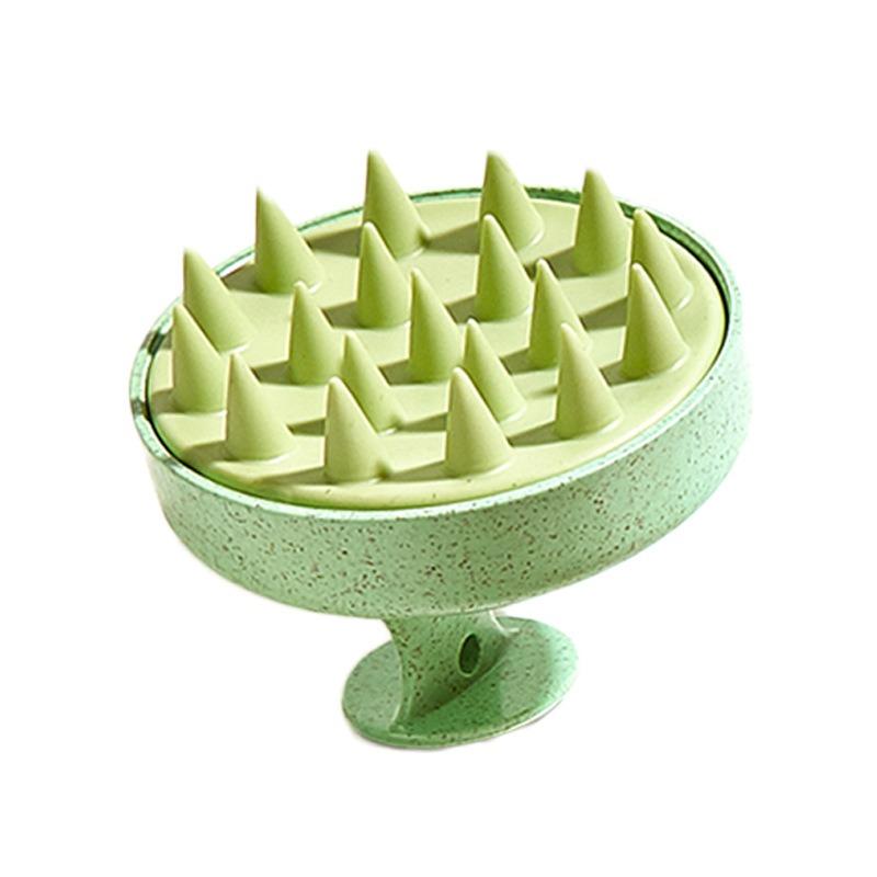Degradable Hair Wash Brush with Corn Straw Soft Bristles and Silicone Massage Teeth for Baby and Adult