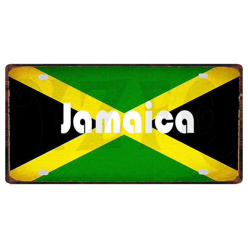 YZFQCuba Jemen Haiti Bahamas Uruguay Nationalflagga Metall Vintage Resesouvenir Väggbutik Hem Konstdekor 30X15CM DC-1416B