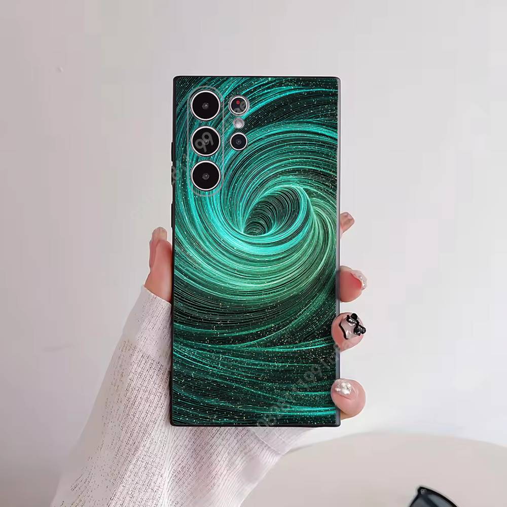 Teal Swirl Vortex Phone Case for Samsung Galaxy S30 26 25 Ultra Plus S24 23 22 FE Lite S21 20 TPU Cover