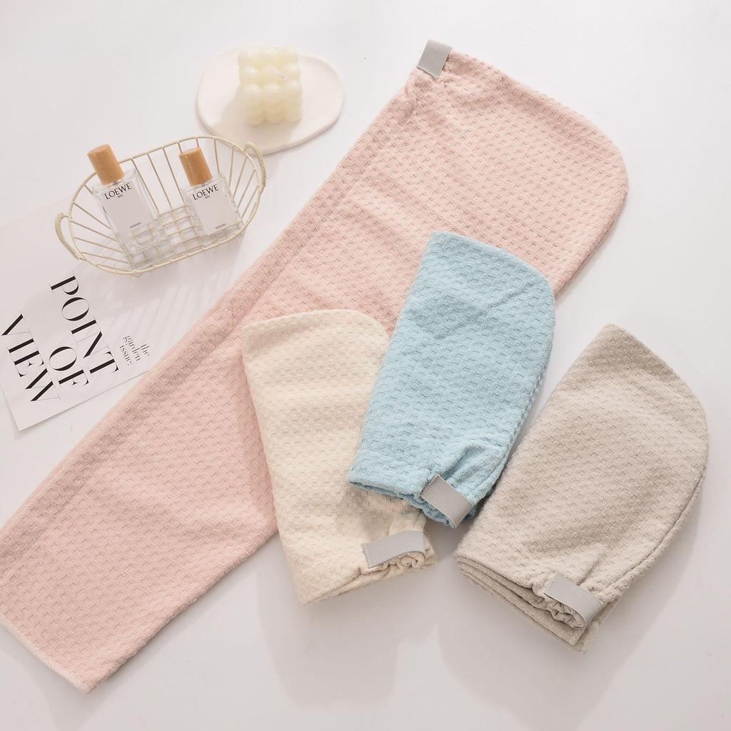 Women's Quick-Dry Waffle Hair Wrap - Absorbent, Wide-Tail Bath Cap for Adults