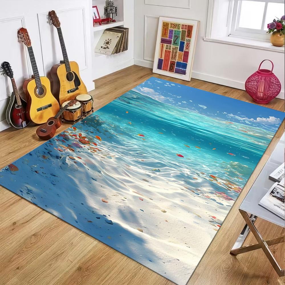 

Pure Seawater Rug Realistic Carpet Home Decor Soft Non-slip Floor Mat for Live Room Bedroom Table Carpets Easy To Clean Rugs 50X80CM