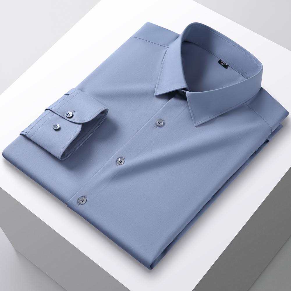 Haine Bărbat Bani Vechi de Lux Slim Fit Cămașă de Gală Mânecă Lungă Stretch în 4 Direcții Super Moale Mătase Fără Riduri Nasturi Cămăși Formale