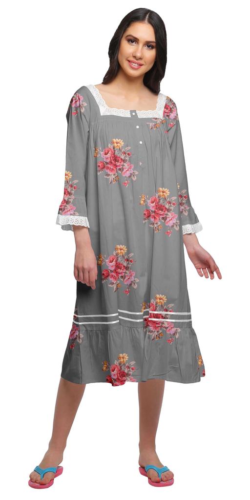 Moomaya Ausgestellte Nachtwäsche aus Baumwolle in A-Linie für Damen