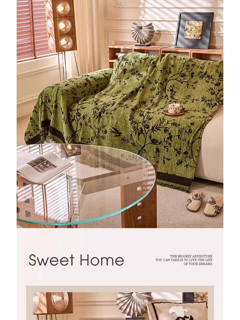 Luxurious Retro Chenille Sofa Slipcover - All-Season, Anti-Scratch French Design
