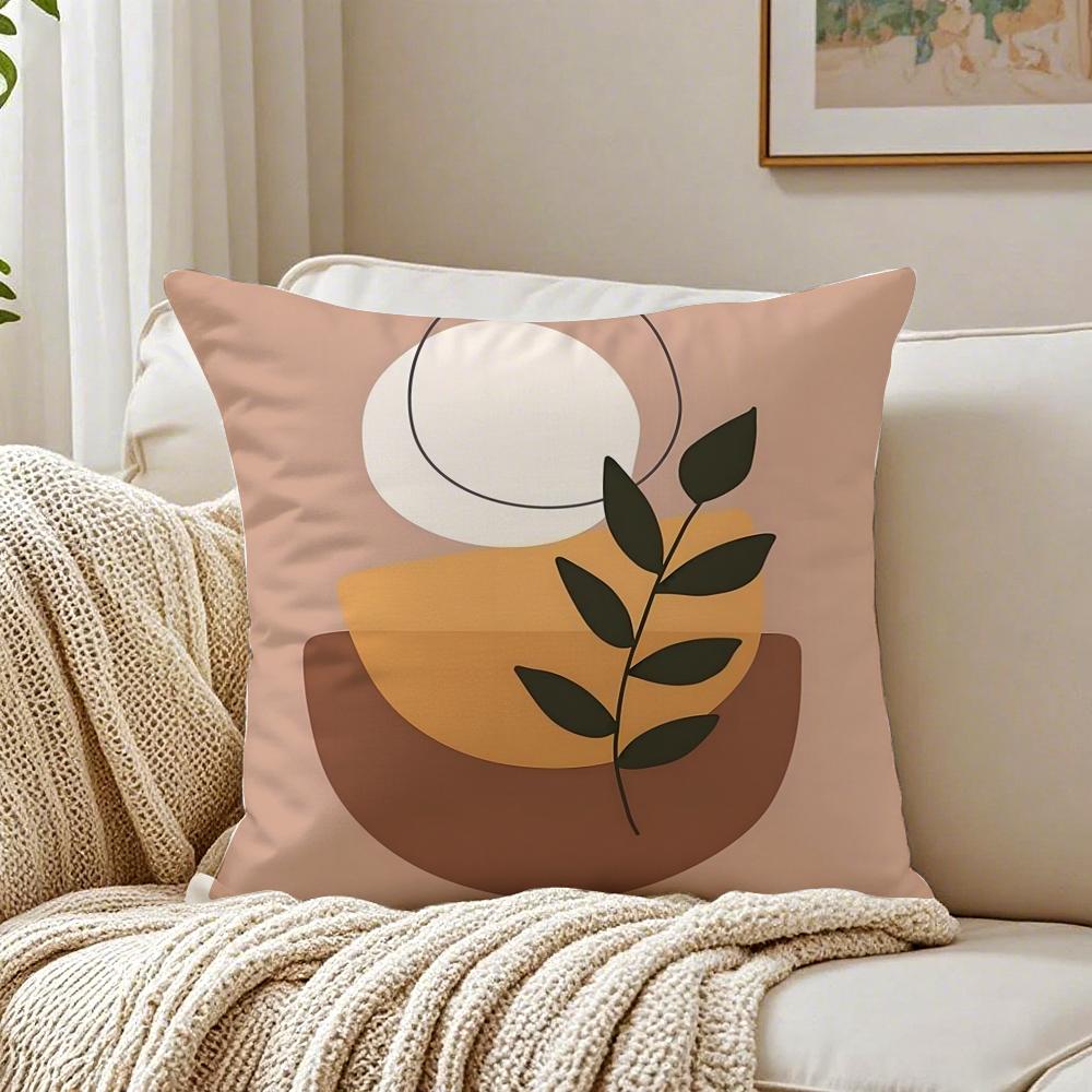 Trend Rustic Geometric Floral Pillow Case Organic Short Plush Cushion Covers Breathable Washable WrinkleResistant
