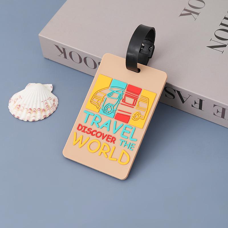 

Soft Rubber Geometric Luggage Tags PVC Boarding Pass Creative Luggage Tag Address ID Name Lable Suitcase Tag Travel Accessories