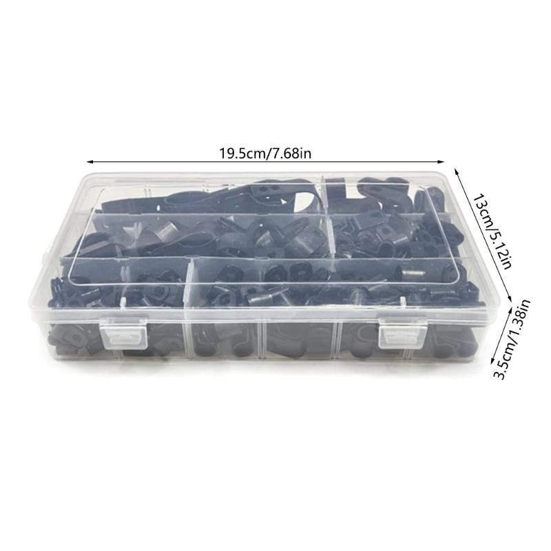 Set of 200 Nylon Wire Clip Convenient Black Cable Clamps Nylon Clip Assortment for Cable Organization Wire Managements