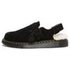 Dr. Martens Fleece Lined Rubber Sole Odor Resistant Anti-Wear Closed Toe Slippers Unisex Slippers Black 27717001