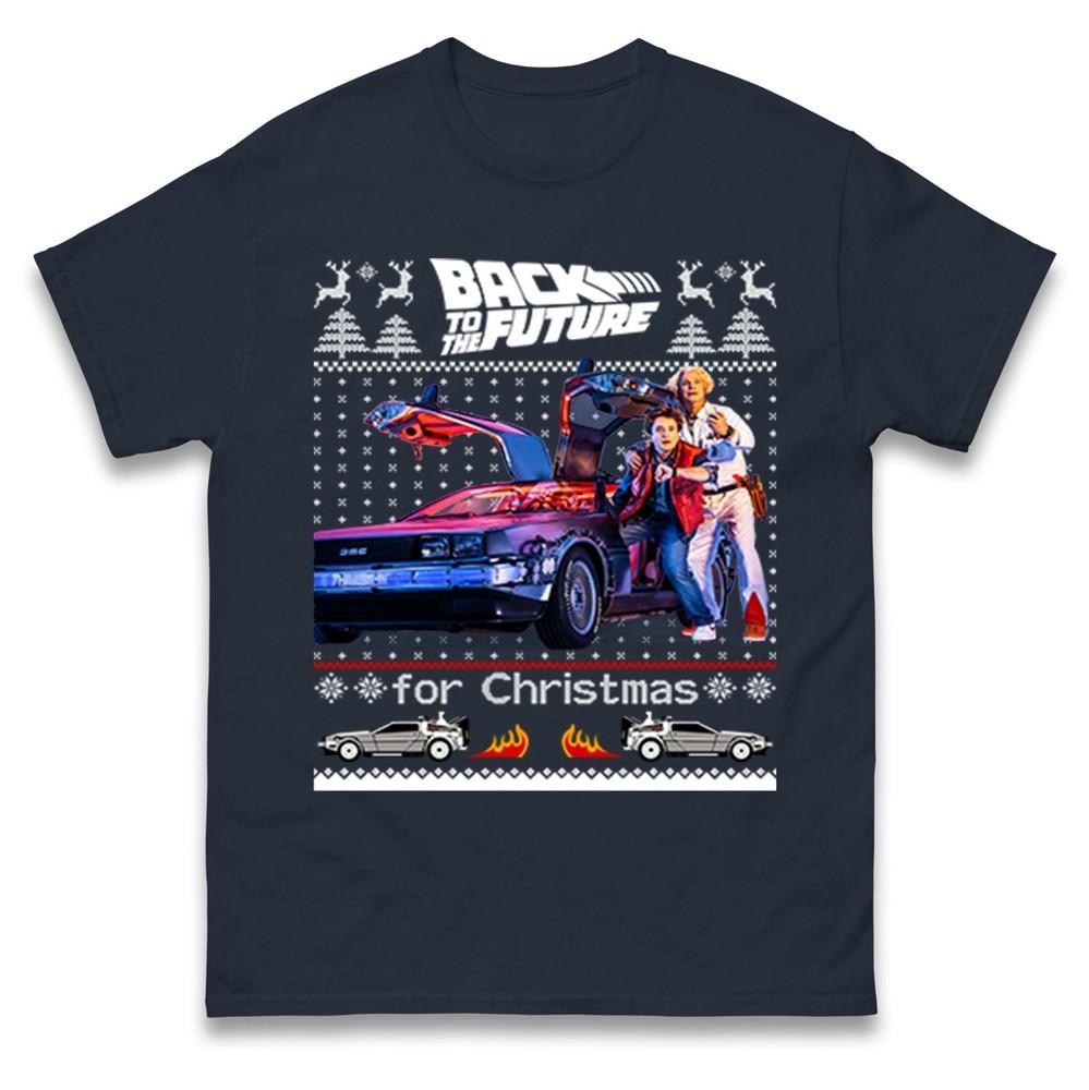 Back To The Future Christmas TShirt Funny Xmas Outfit Festive Tee Shirt Unisex