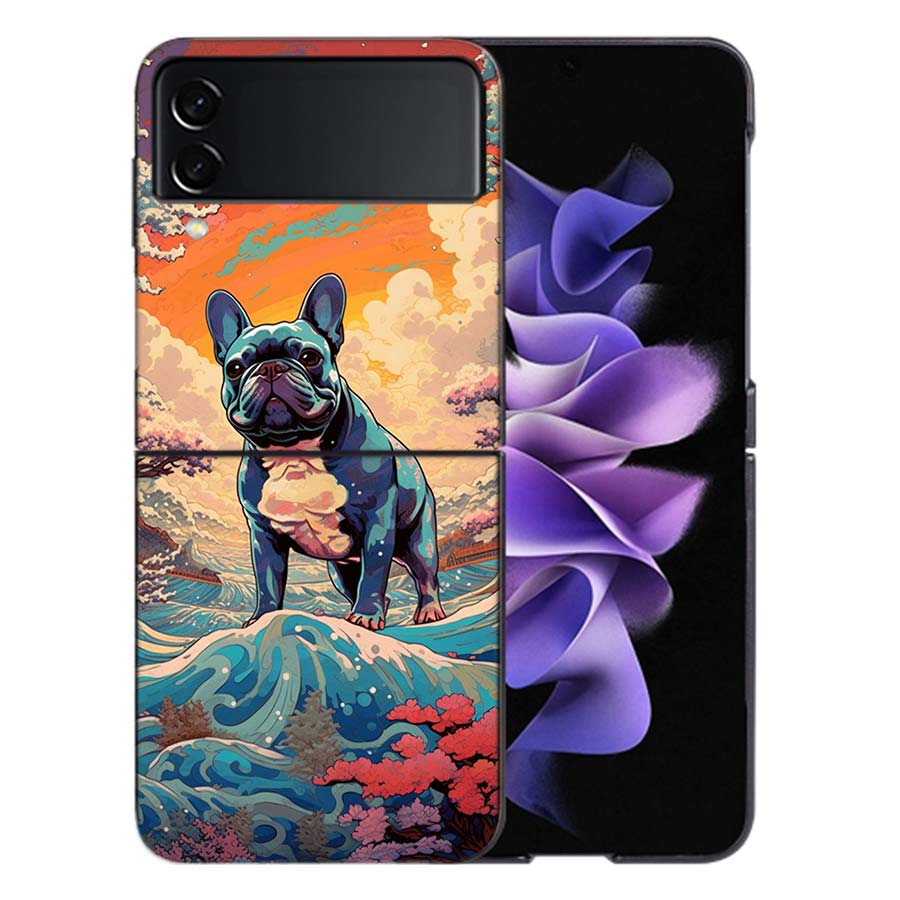 French Bulldog Dog Pug Coque For Samsung Z Flip7 6 Galaxy Case Shockproof Z Flip5 Z Flip3 4 5G Hard Cover Phone TPU PC Hard Fun